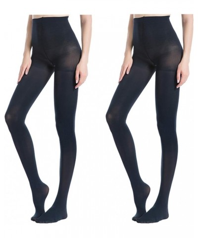 Run Resistant Control Top Panty Hose Opaque Tights Navy Blue $14.57 Socks