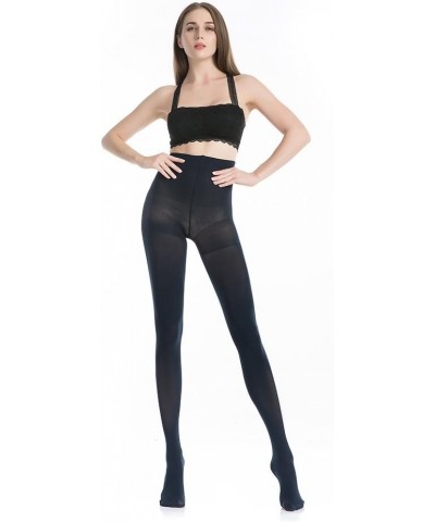 Run Resistant Control Top Panty Hose Opaque Tights Navy Blue $14.57 Socks