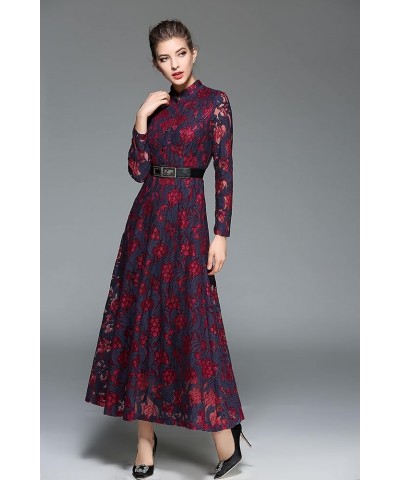 Women's Lace Floral Cocktail Evening Wedding Guest Party Maxi Dress 21495 Red $22.13 Dresses