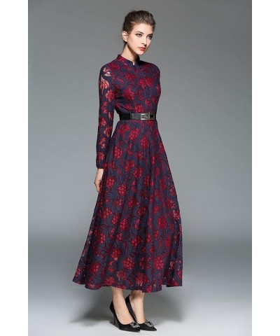 Women's Lace Floral Cocktail Evening Wedding Guest Party Maxi Dress 21495 Red $22.13 Dresses