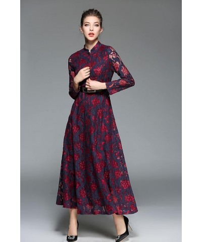 Women's Lace Floral Cocktail Evening Wedding Guest Party Maxi Dress 21495 Red $22.13 Dresses