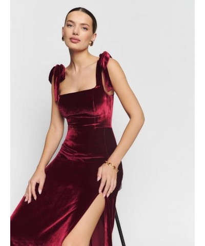 Velvet Bridesmaid Dress for Women Wedding Spaghetti Straps Split Formal Evening Party Gown Floor Length 2024 Cameo Brown $26....