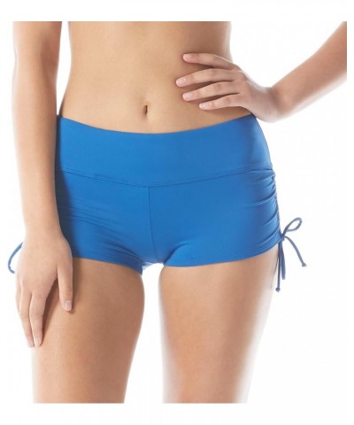 Blake Adjustable Side Tie Bikini Swim Short - High Waisted Bottom Blue Bliss $30.80 Swimsuits