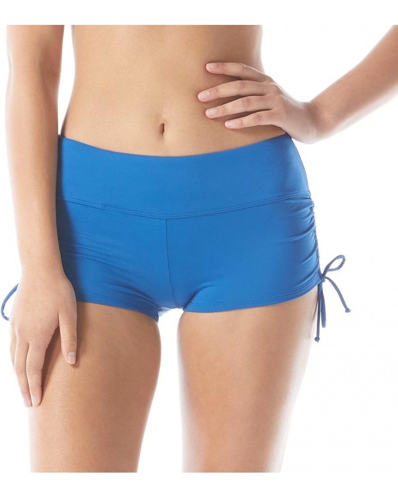 Blake Adjustable Side Tie Bikini Swim Short - High Waisted Bottom Blue Bliss $30.80 Swimsuits