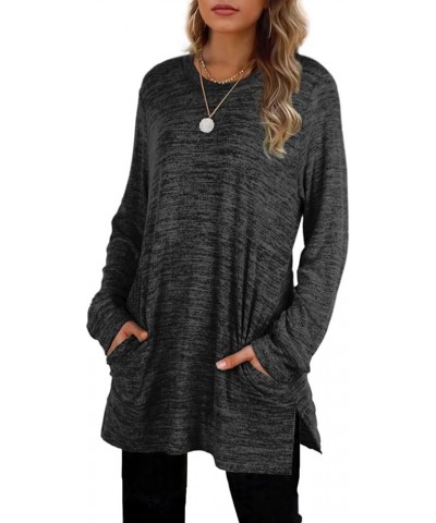 Womens Casual Sweatshirts Long Sleeve Shirts Oversized With Pocket Tunic Tops S-3XL 106-grey $15.64 Tops