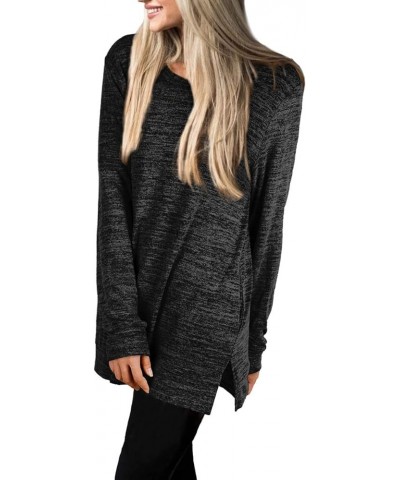 Womens Casual Sweatshirts Long Sleeve Shirts Oversized With Pocket Tunic Tops S-3XL 106-grey $15.64 Tops