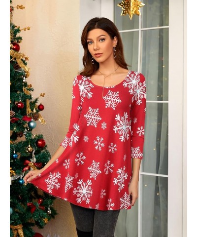 Women Casual Loose Fit Swing Flare Tunic Tops Basic Plus Size Flowy Shirt Flower62 &Long $8.84 Tops