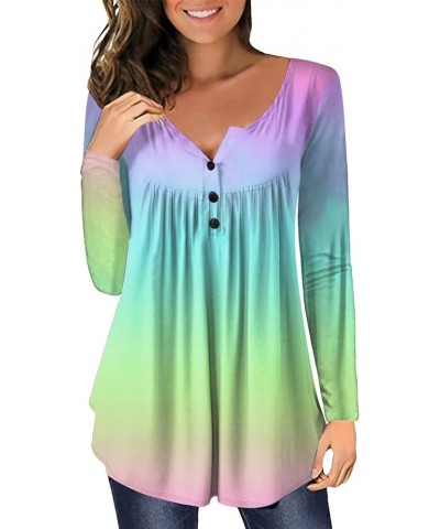 Plus Size Tunic Top for Women 2022 Fall Long Sleeve Shirt Cute Flowy Henley Tshirt Casual Dressy Blouse for Leggings 04_pink ...