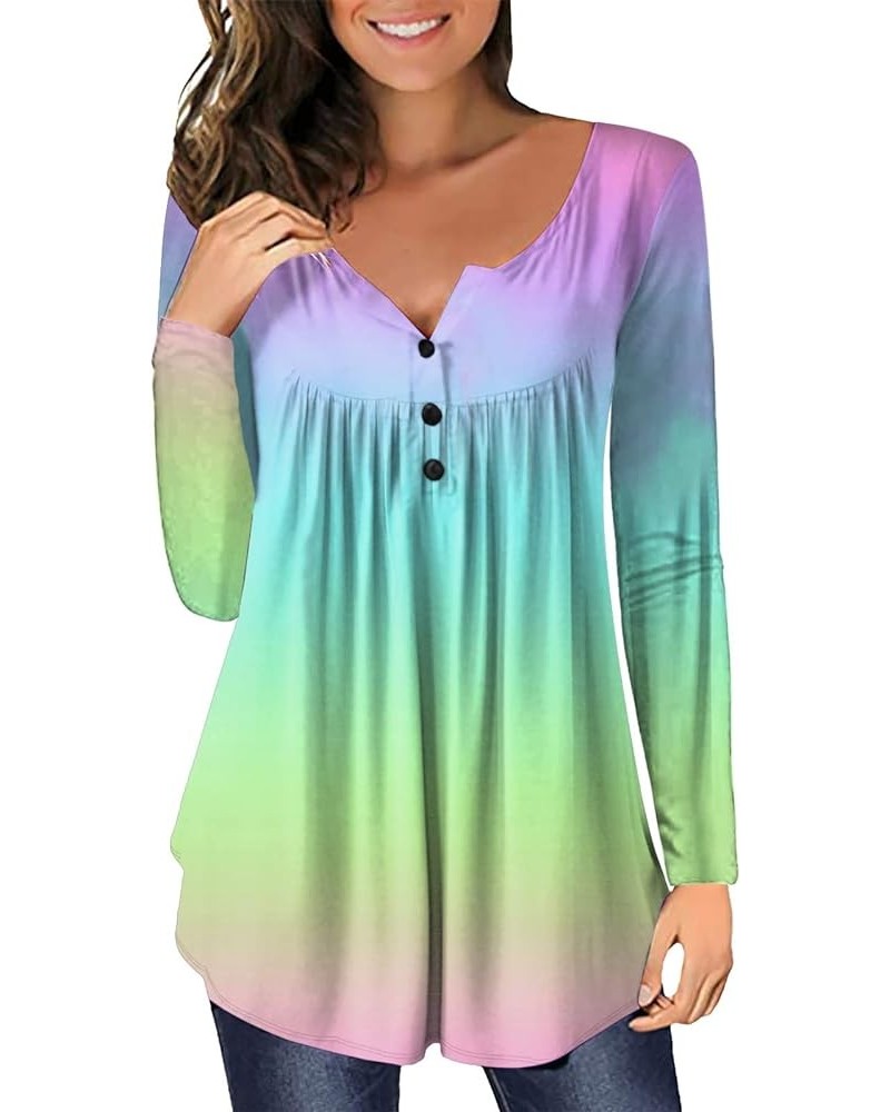 Plus Size Tunic Top for Women 2022 Fall Long Sleeve Shirt Cute Flowy Henley Tshirt Casual Dressy Blouse for Leggings 04_pink ...