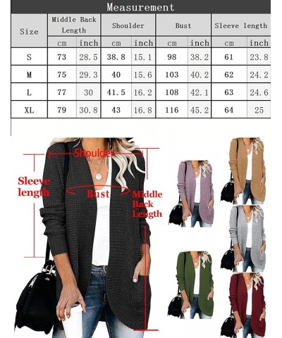 Womens Open Front Cardigans Long Sleeve Chunky Knitted Cardigan Sweater Coats with Pockets Yellow $9.43 Sweaters