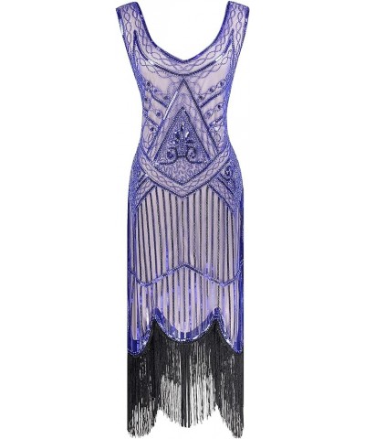 20s Flapper Gatsby Sequin Beaded Evening Cocktail Dress with accessories set Beige&blue $32.34 Sets