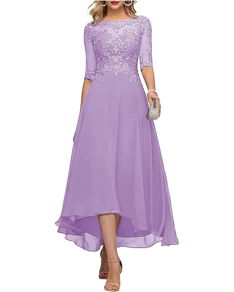 Lace Chiffon Tulle Mother Bride Dresses for Women Ruched Tea Length Wedding Guest Dress A Line Formal Evening Gown Lavender $...