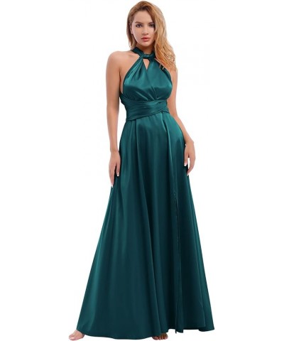 Women Satin Transformer Infinity Dress with Bandeau Convertible Bridesmaid Dress Split Long Formal Twist Wrap Multi-Way Dress...