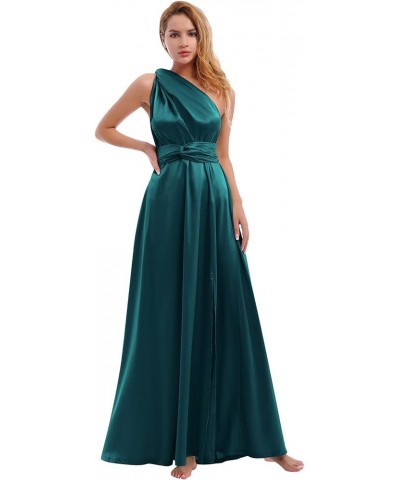 Women Satin Transformer Infinity Dress with Bandeau Convertible Bridesmaid Dress Split Long Formal Twist Wrap Multi-Way Dress...