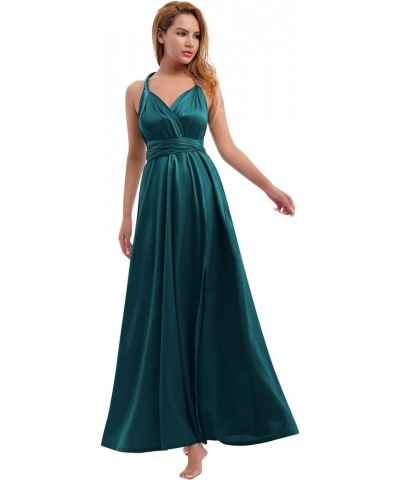 Women Satin Transformer Infinity Dress with Bandeau Convertible Bridesmaid Dress Split Long Formal Twist Wrap Multi-Way Dress...