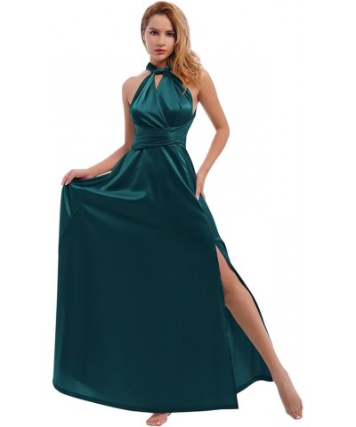 Women Satin Transformer Infinity Dress with Bandeau Convertible Bridesmaid Dress Split Long Formal Twist Wrap Multi-Way Dress...